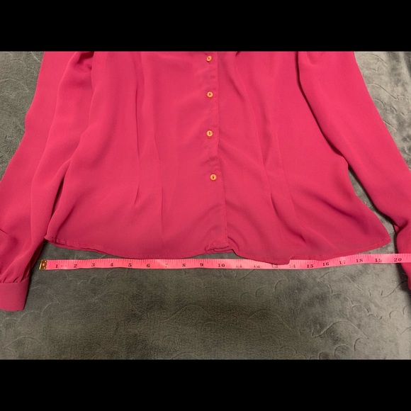 VINTAGE Ms. Paquette | Ruffle Collar Puff Shoulder Long Sleeve Button Up | L - Picture 4 of 11